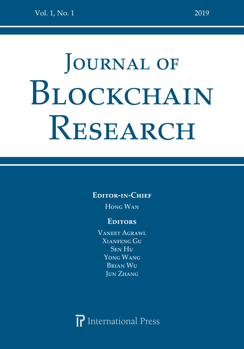 The cover of the Journal of Blockchain Research