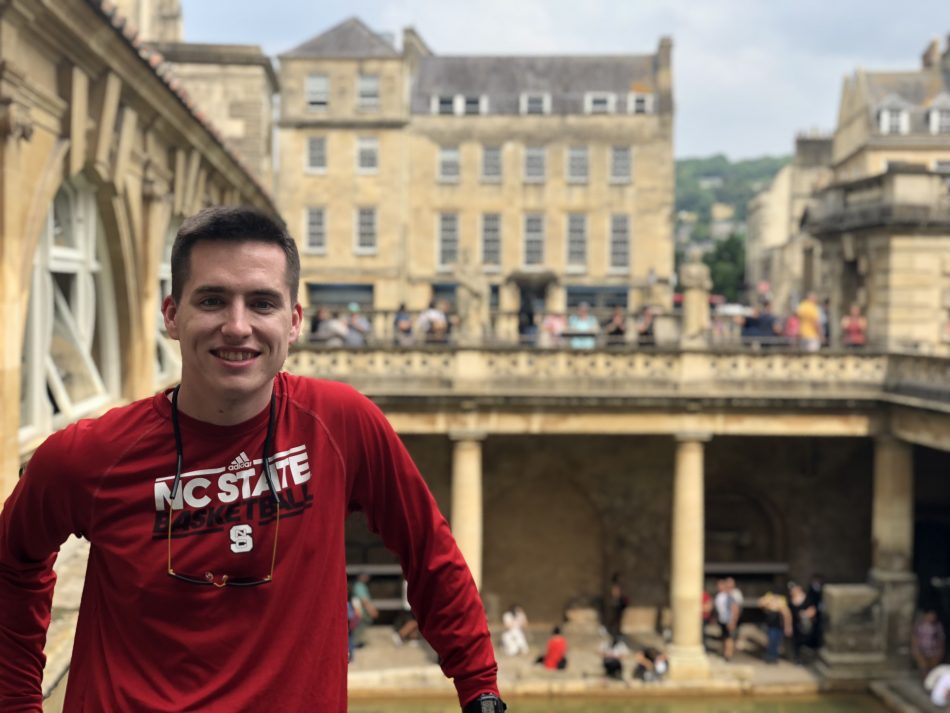 Blum visited the Roman Baths while studying abroad