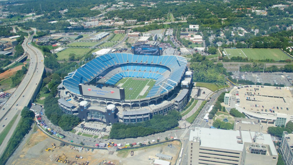 Overlooking Bank of America Stadium from the Duke Energy Center in Charlotte, NC