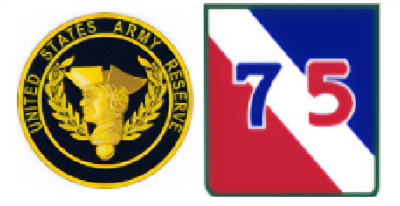 United States Army Reserve seal and the seal of the US Army 75th Innovation Command