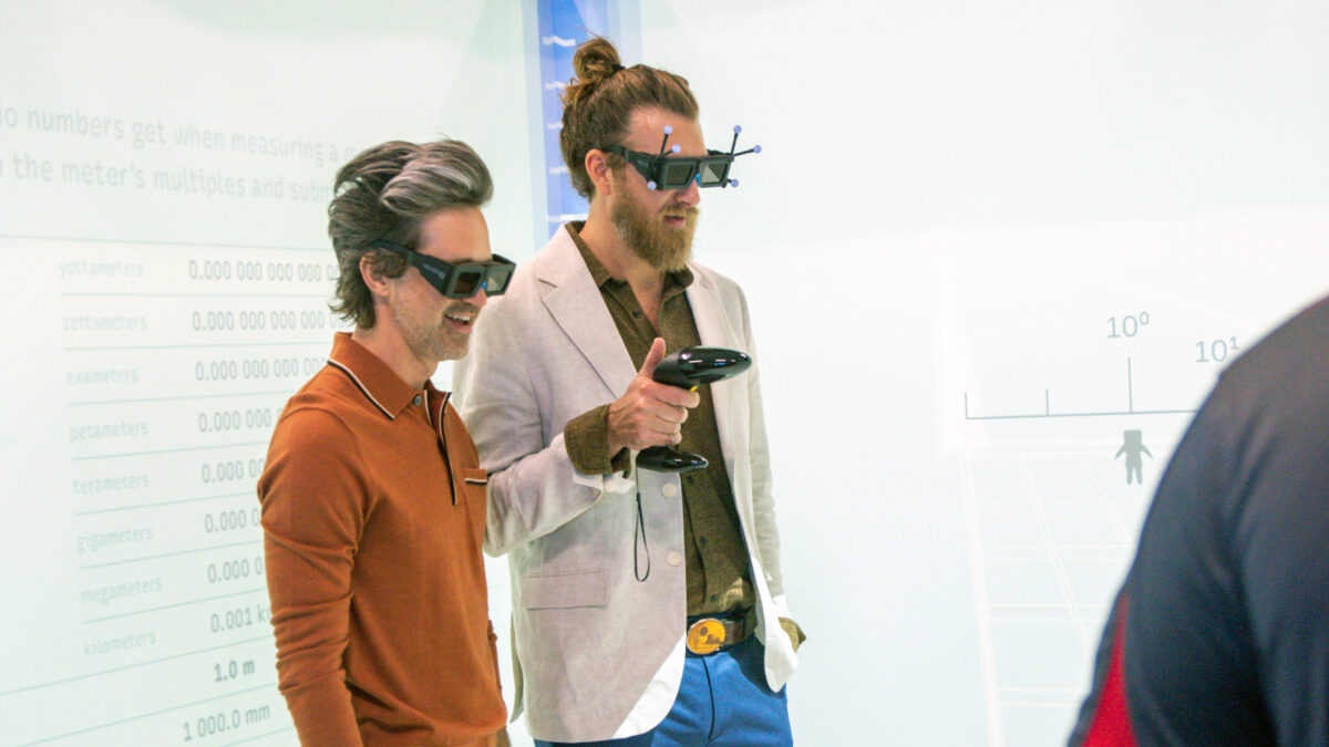 Rhett & Link trying the Virtual Reality "CAVE"