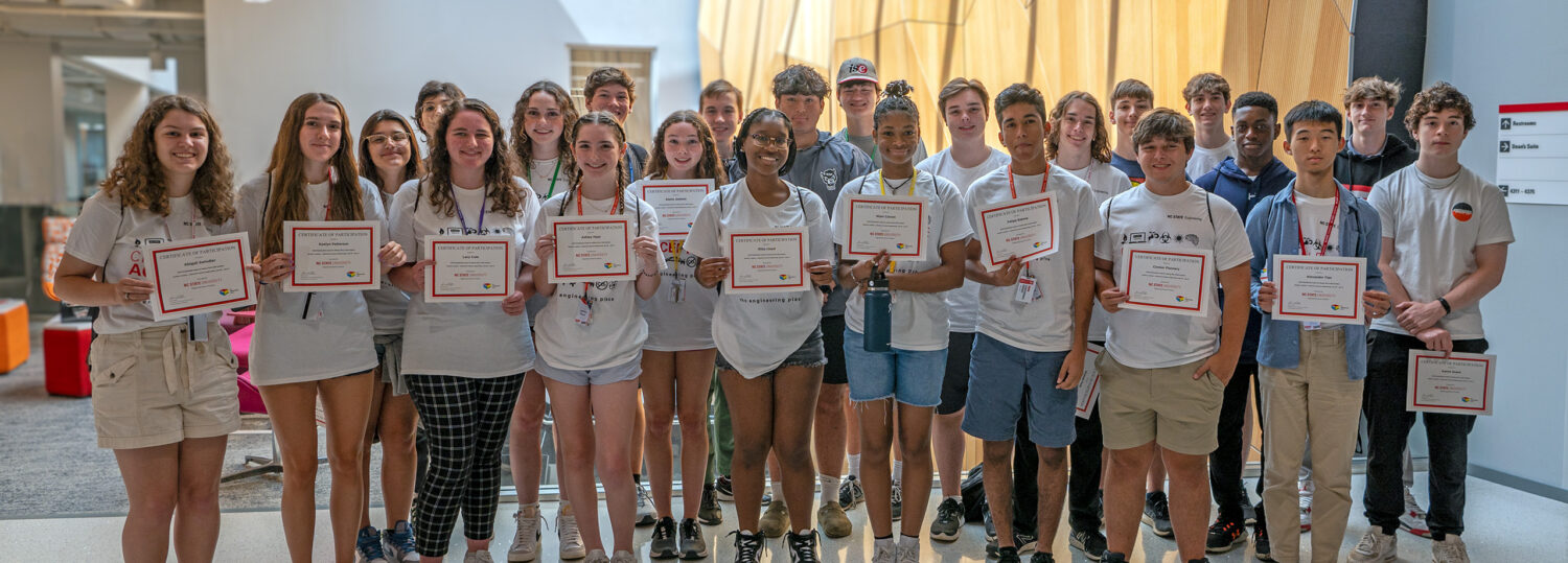 All of the summer campers posing with their certificates
