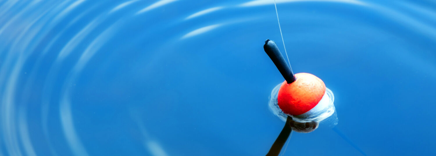 A fishing bobber floating in the water
